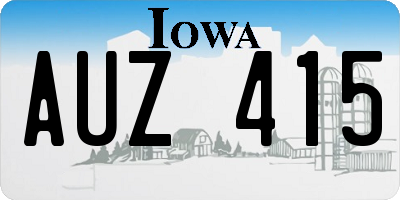 IA license plate AUZ415