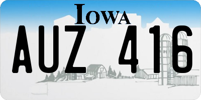 IA license plate AUZ416