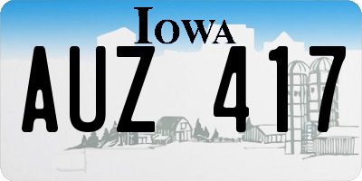 IA license plate AUZ417