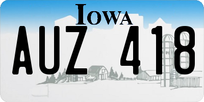 IA license plate AUZ418