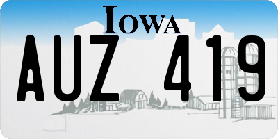 IA license plate AUZ419