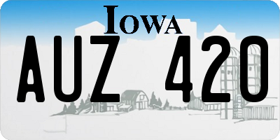 IA license plate AUZ420