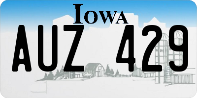 IA license plate AUZ429