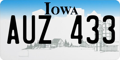 IA license plate AUZ433