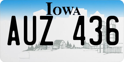 IA license plate AUZ436