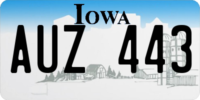 IA license plate AUZ443