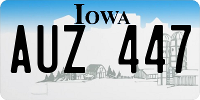 IA license plate AUZ447