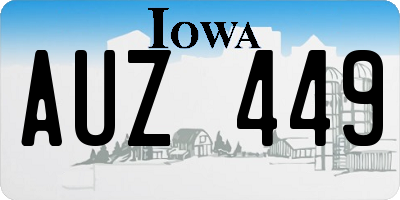 IA license plate AUZ449