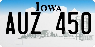 IA license plate AUZ450