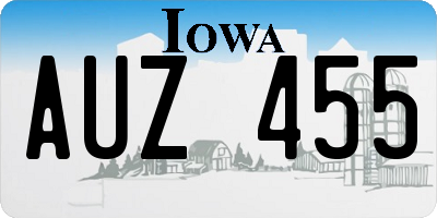IA license plate AUZ455