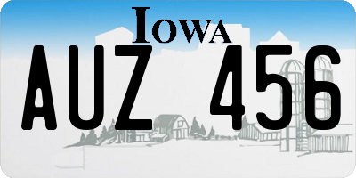 IA license plate AUZ456