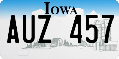 IA license plate AUZ457