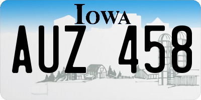 IA license plate AUZ458