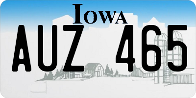 IA license plate AUZ465