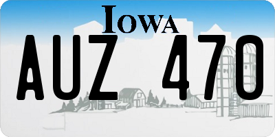 IA license plate AUZ470