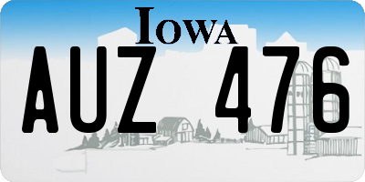 IA license plate AUZ476