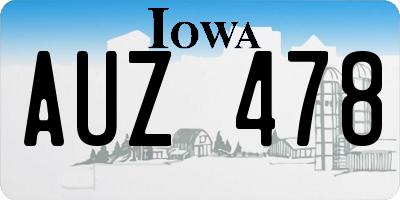 IA license plate AUZ478
