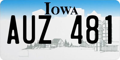 IA license plate AUZ481