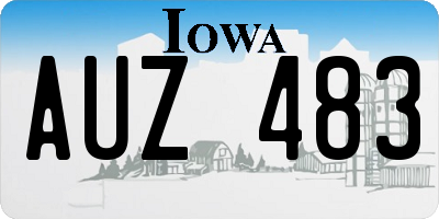 IA license plate AUZ483