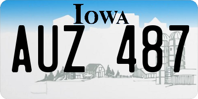 IA license plate AUZ487