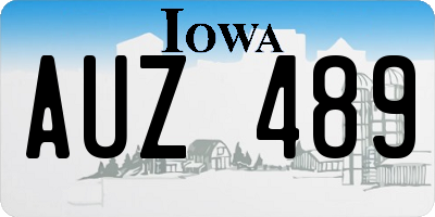 IA license plate AUZ489