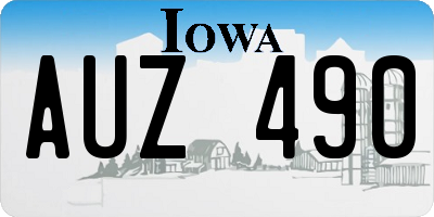 IA license plate AUZ490