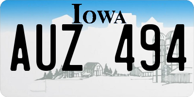 IA license plate AUZ494
