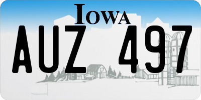 IA license plate AUZ497