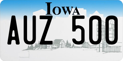 IA license plate AUZ500