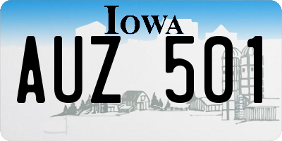 IA license plate AUZ501
