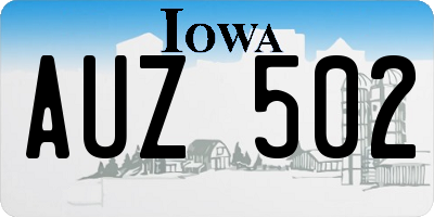 IA license plate AUZ502