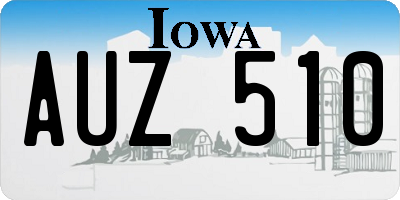 IA license plate AUZ510