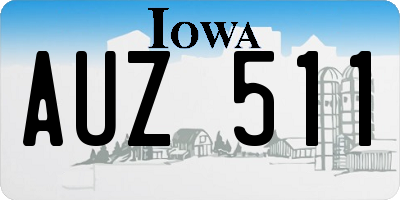 IA license plate AUZ511
