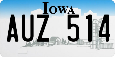 IA license plate AUZ514