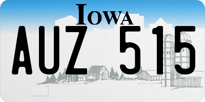 IA license plate AUZ515