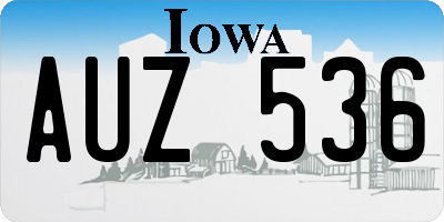 IA license plate AUZ536