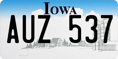 IA license plate AUZ537