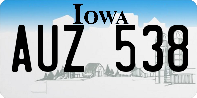 IA license plate AUZ538