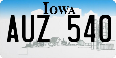 IA license plate AUZ540