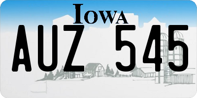 IA license plate AUZ545