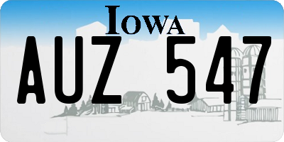 IA license plate AUZ547