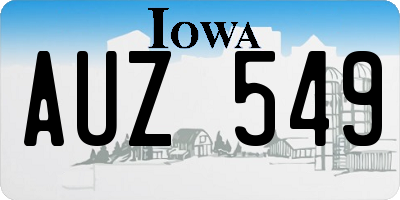 IA license plate AUZ549