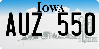 IA license plate AUZ550