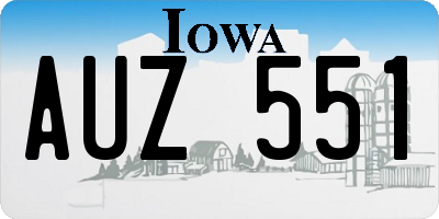 IA license plate AUZ551