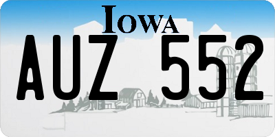 IA license plate AUZ552