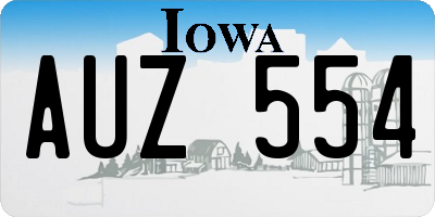 IA license plate AUZ554