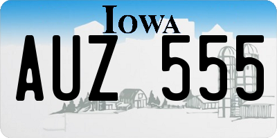IA license plate AUZ555