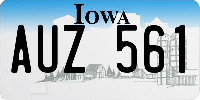 IA license plate AUZ561