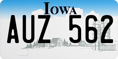 IA license plate AUZ562