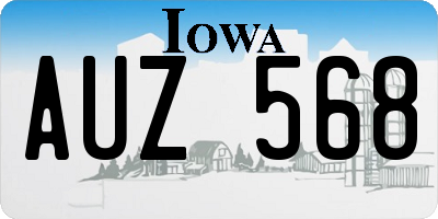 IA license plate AUZ568